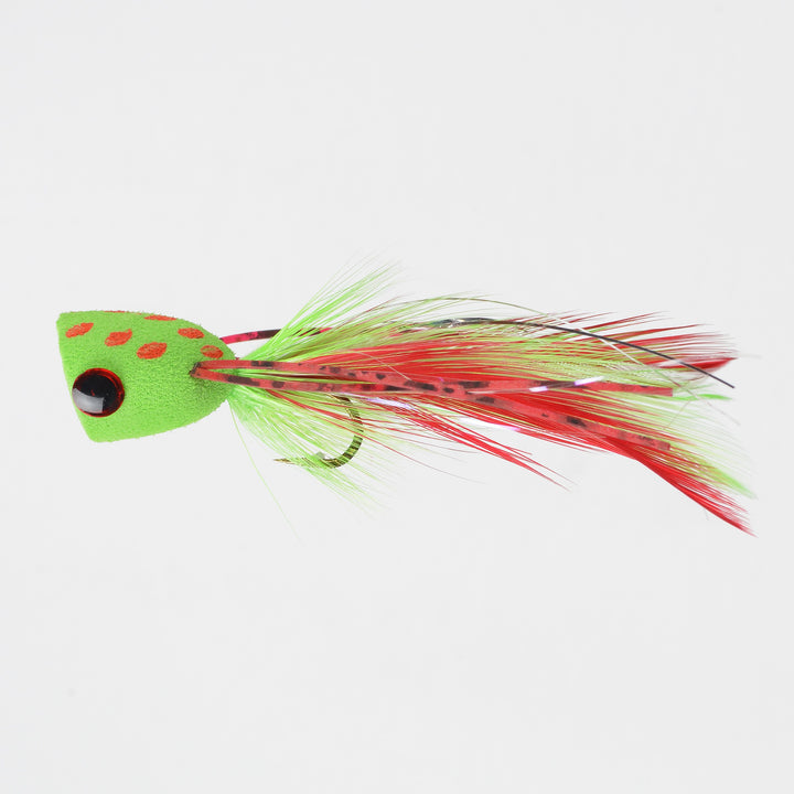 Dry Popper Poppin Bug Chartreuse/Red