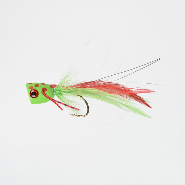 Dry Popper Poppin Bug Chartreuse/Red