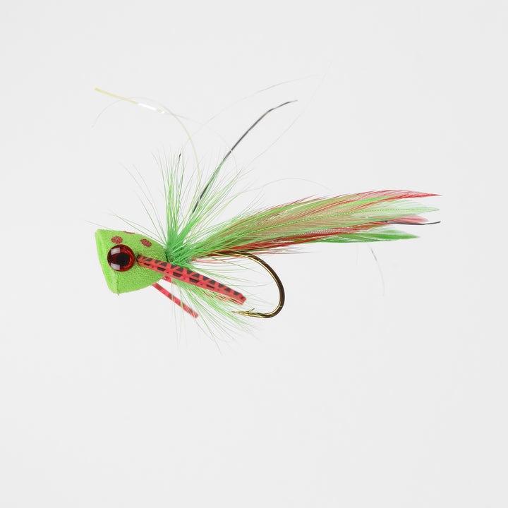 Dry Popper Poppin Bug Chartreuse/Red